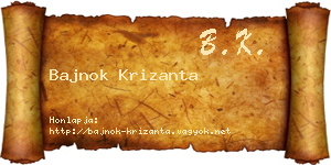 Bajnok Krizanta névjegykártya